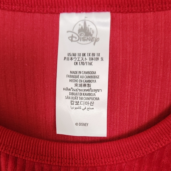 Disney Parks Red Cordoroy Lounge Set Christmas 2025 Edition with Gold MickeyLogo - Picture 2 of 6